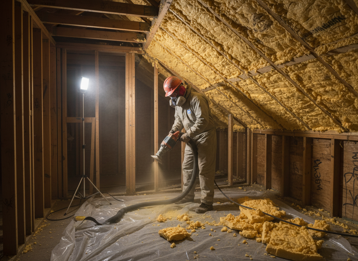closed cell spray foam removal in Taunton